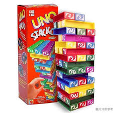 UNO Stacko Jenga Board Game – Family Fun Color & Number Matching Block Game