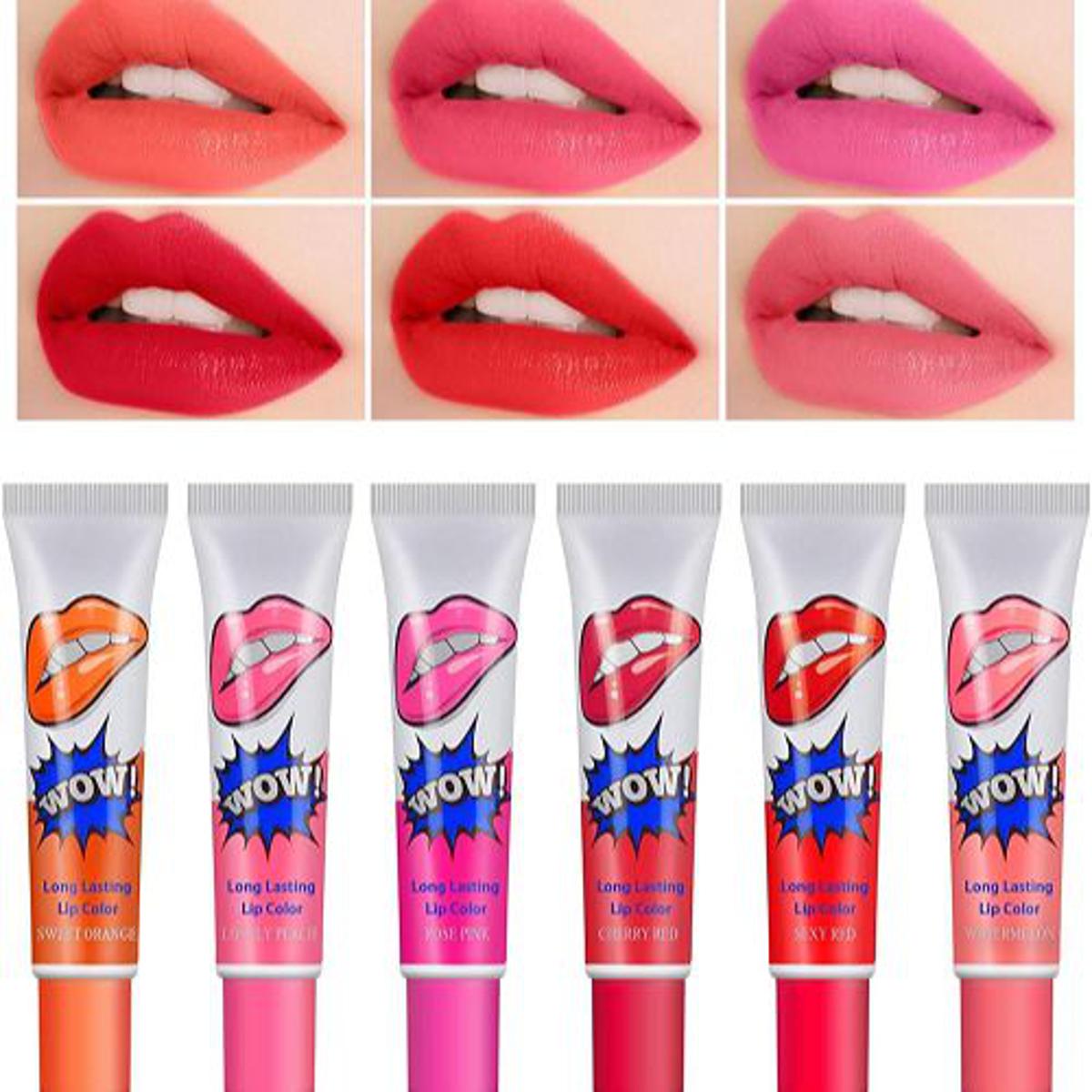 Long Lasting & Waterproof Peel Off Wow Lipstick – Pack of 6