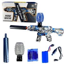 AK-47 Gel Blaster Electric Toy Gun - Rechargeable Automatic Machine Gun with 1000 Gel Balls