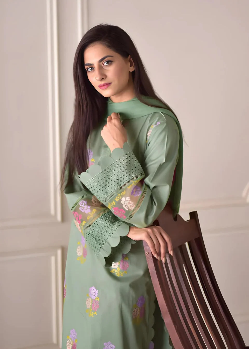 Gulzar 3pc Embroided Dress