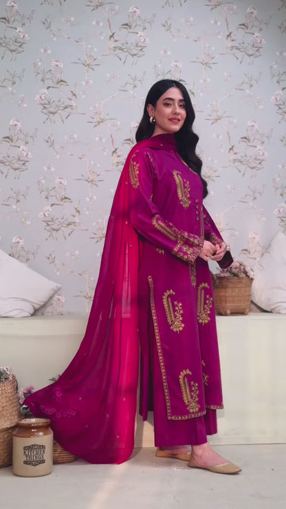 Noory Long Length Embroidered - 2 Piece Stitched