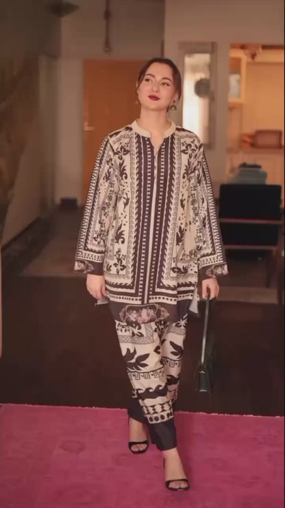 Hania Black Digital 2pc Dress